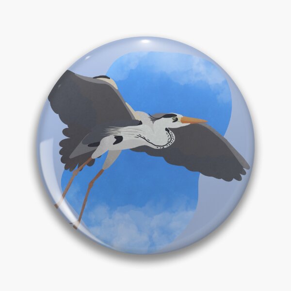 Item preview, Illustration of a Grey Heron flying designed and sold by FandomizedRose.
