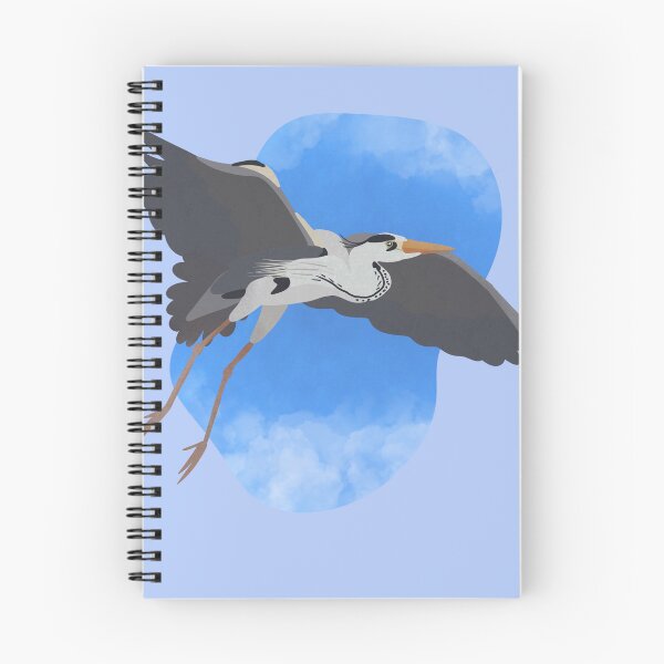 Item preview, Illustration of a Grey Heron flying designed and sold by FandomizedRose.