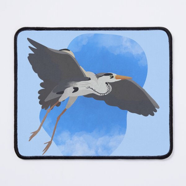 Item preview, Illustration of a Grey Heron flying designed and sold by FandomizedRose.