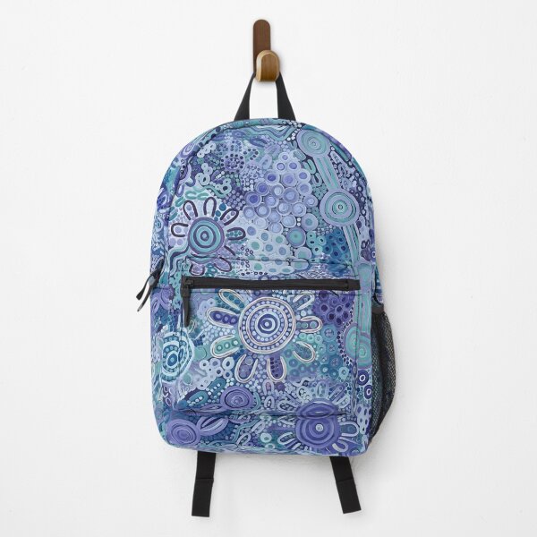 Item preview, Aboriginal Inspired Dot Art - Floral Sapphire Aquamarine Teal designed and sold by GrinGalore.