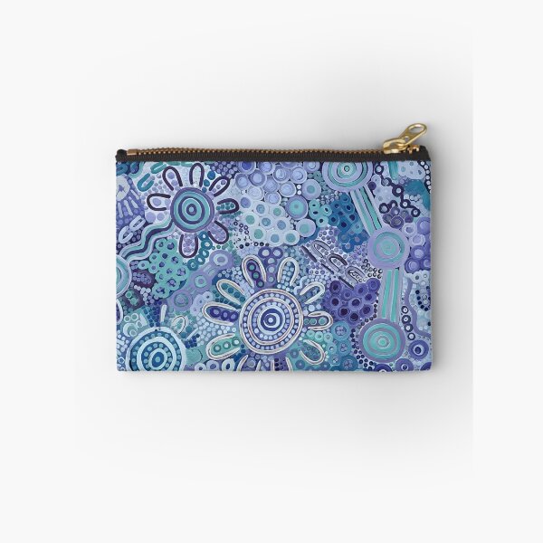 Item preview, Aboriginal Inspired Dot Art - Floral Sapphire Aquamarine Teal designed and sold by GrinGalore.