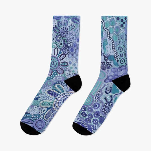 Item preview, Aboriginal Inspired Dot Art - Floral Sapphire Aquamarine Teal designed and sold by GrinGalore.