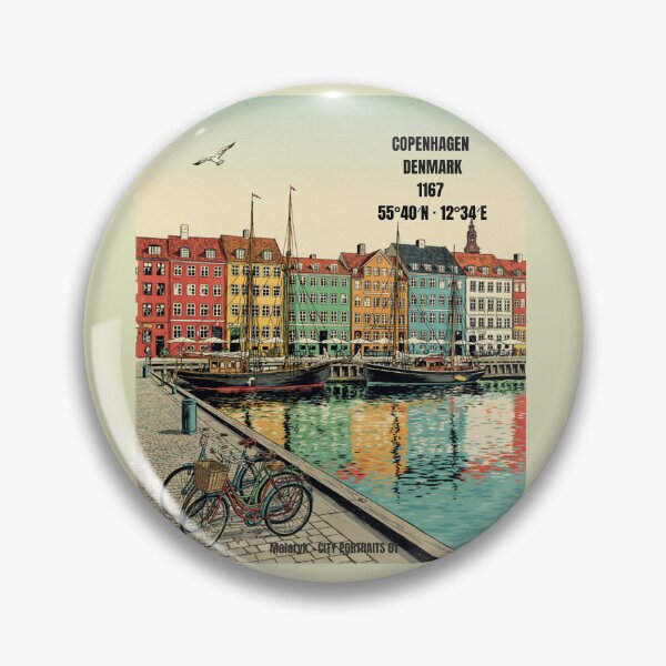 Item preview, Copenhagen Denmark Retro Comic City Portrait No. 01 designed and sold by Malaryk.