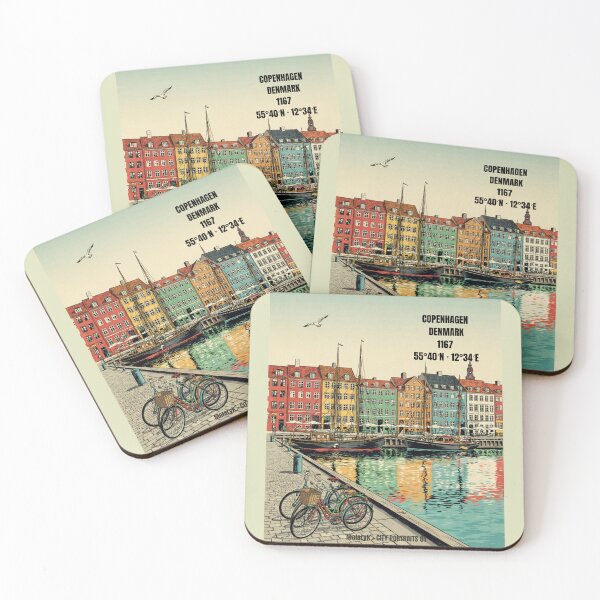 Item preview, Copenhagen Denmark Retro Comic City Portrait No. 01 designed and sold by Malaryk.