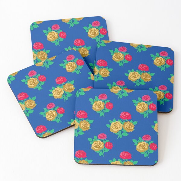 Item preview, Electric Blue and Gold Rose Floral Design designed and sold by Lasofficial.