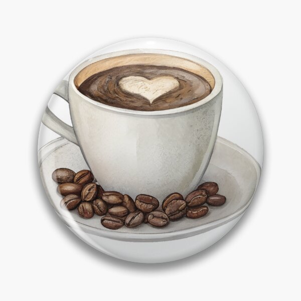 Item preview, Watercolor Coffee Cup with Heart Latte Art designed and sold by AlinaMel.
