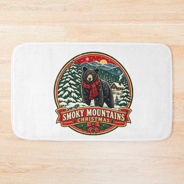 Item preview, Smoky Mountains Christmas Shirt – Black Bear Retro Snowy Forest Badge designed and sold by Globalcitytees.