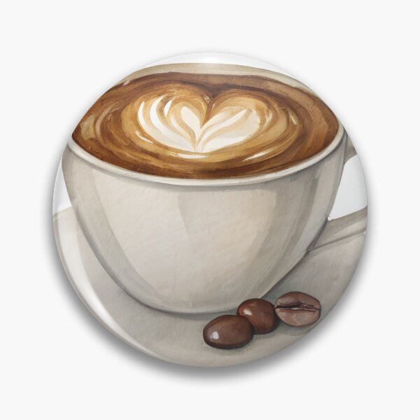 Item preview, Watercolor Cappuccino Cup Latte Art Illustration designed and sold by AlinaMel.