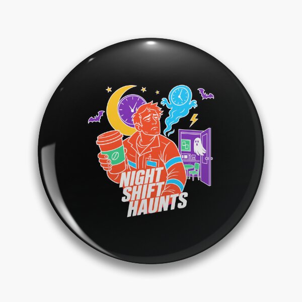 Item preview, Halloween Night Shift Worker Coffee Ghost Clock | Night Shift Haunts designed and sold by Uglyandcute.