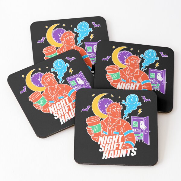Item preview, Halloween Night Shift Worker Coffee Ghost Clock | Night Shift Haunts designed and sold by Uglyandcute.