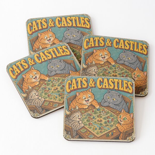 Item preview, Cats And Castles Board Game Night Fantasy Kitten Retro designed and sold by Yellowriversss.