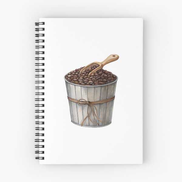 Item preview, Watercolor Wooden Bucket with Roasted Coffee Beans designed and sold by AlinaMel.