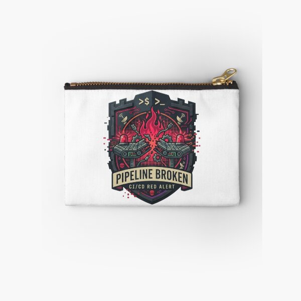 Item preview, Pipeline Broken CI CD Red Alert Build Failed DevOps SRE Badge designed and sold by TechNexusPrints.