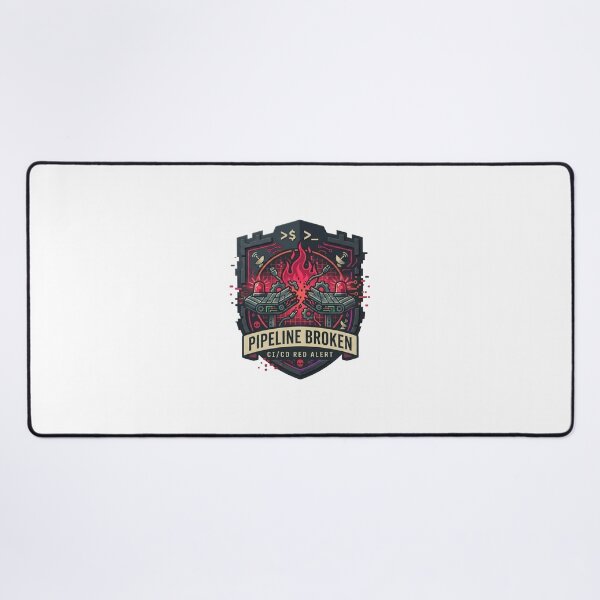 Item preview, Pipeline Broken CI CD Red Alert Build Failed DevOps SRE Badge designed and sold by TechNexusPrints.