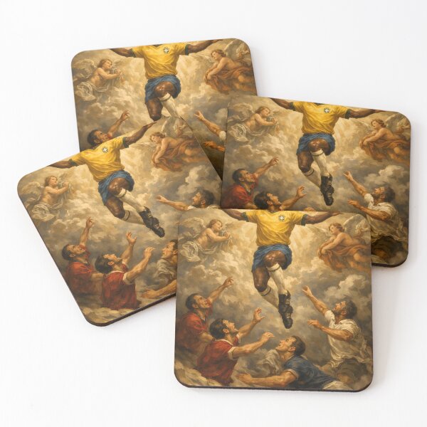 Item preview, Pelé – The Divine Ascension | Baroque Football Legend Art designed and sold by WhisperFrame.