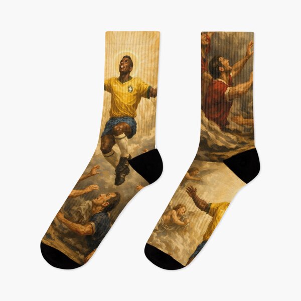 Item preview, Pelé – The Divine Ascension | Baroque Football Legend Art designed and sold by WhisperFrame.