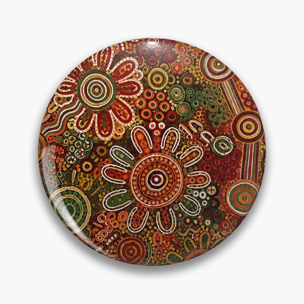 Item preview, Aboriginal Inspired Dot Art - Botanical Floral Terracotta Red Ochre designed and sold by GrinGalore.