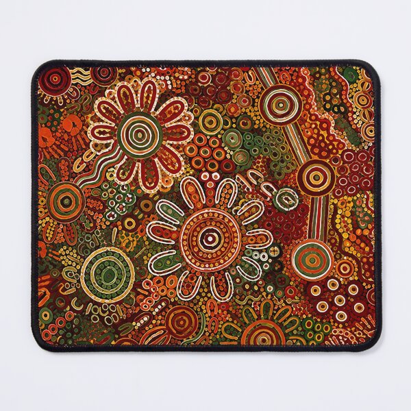 Item preview, Aboriginal Inspired Dot Art - Botanical Floral Terracotta Red Ochre designed and sold by GrinGalore.