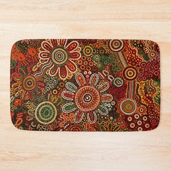 Item preview, Aboriginal Inspired Dot Art - Botanical Floral Terracotta Red Ochre designed and sold by GrinGalore.