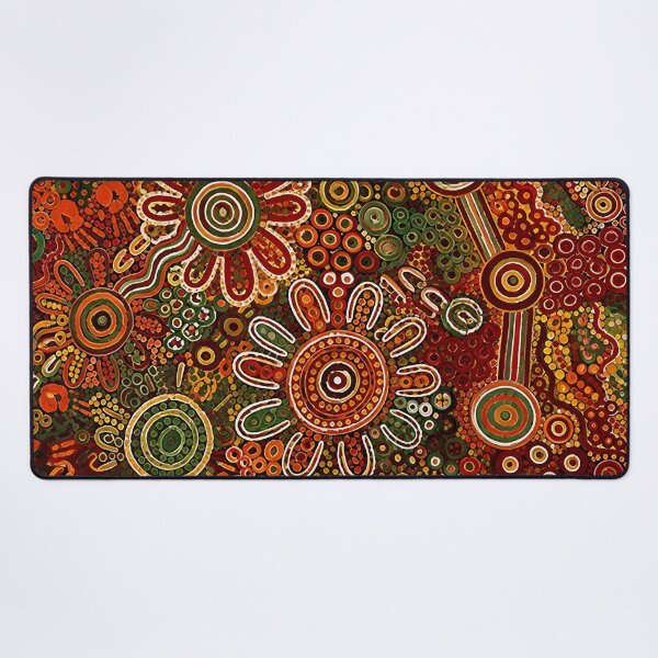Item preview, Aboriginal Inspired Dot Art - Botanical Floral Terracotta Red Ochre designed and sold by GrinGalore.