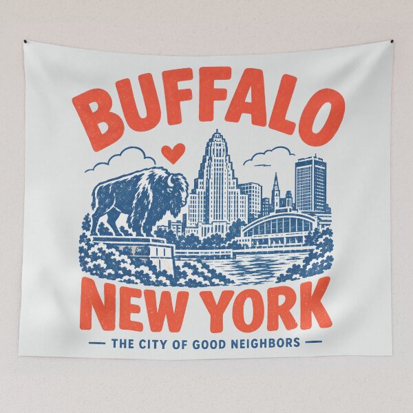 Item preview, Buffalo NY Retro City designed and sold by HowToCanadian.
