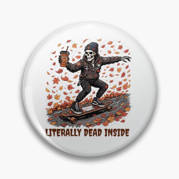 Item preview, Literally Dead Inside Spooky Skate Autumn Leaves designed and sold by VibeTherapyArt.