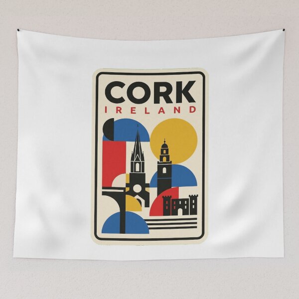 Item preview, Retro Cork Bauhaus Geometric Skyline designed and sold by k3rstman1.