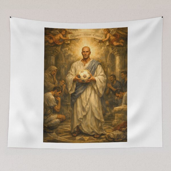 Item preview, Zinedine Zidane – The Maestro’s Revelation | Baroque Football Legend Art designed and sold by WhisperFrame.