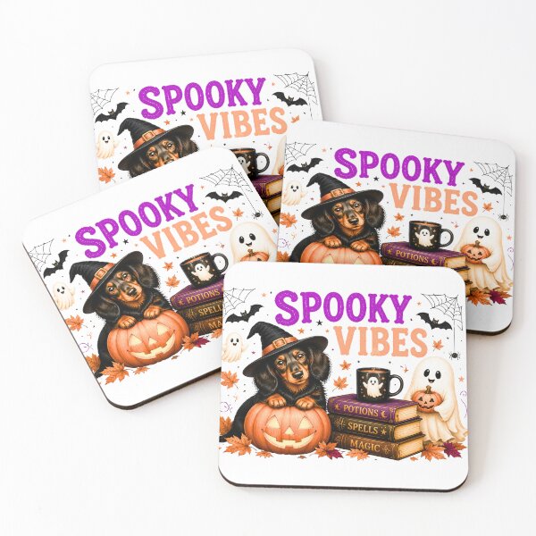 Item preview, Spooky Vibes Cute Dachshund Witch Pumpkin Halloween designed and sold by VibeTherapyArt.