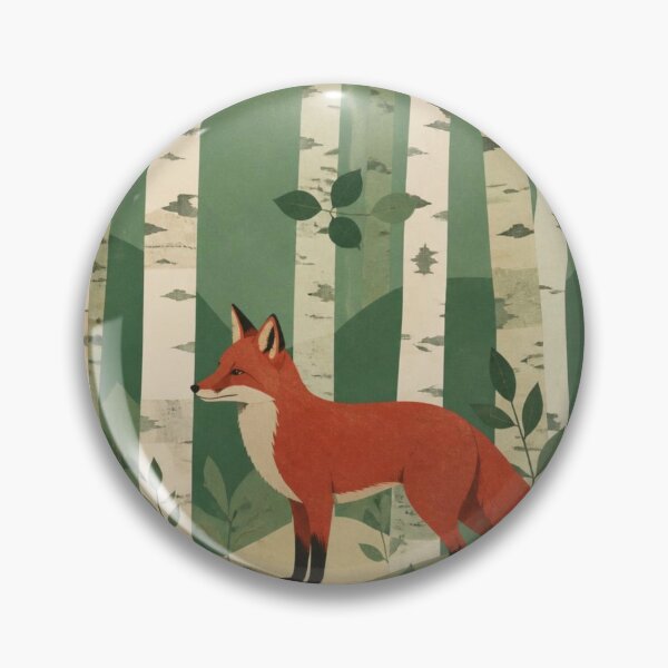 Item preview, Scandinavian Red Fox In The Birches Forest Green Canopy designed and sold by GrinGalore.