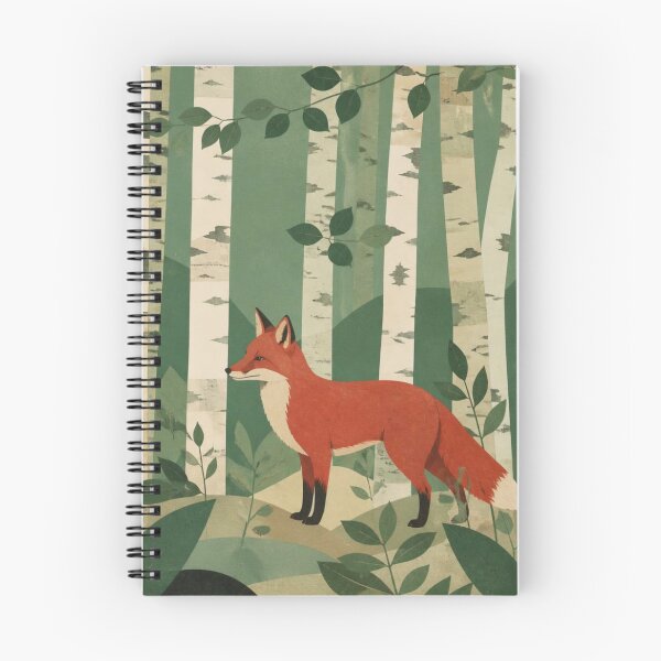 Item preview, Scandinavian Red Fox In The Birches Forest Green Canopy designed and sold by GrinGalore.
