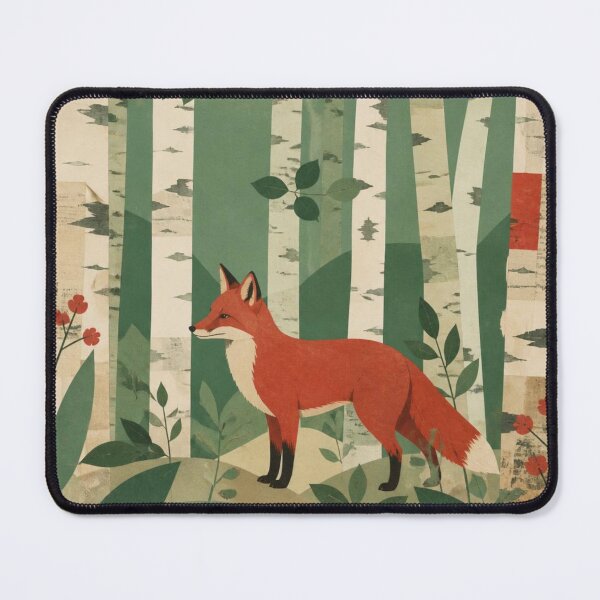Item preview, Scandinavian Red Fox In The Birches Forest Green Canopy designed and sold by GrinGalore.