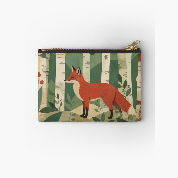 Item preview, Scandinavian Red Fox In The Birches Forest Green Canopy designed and sold by GrinGalore.