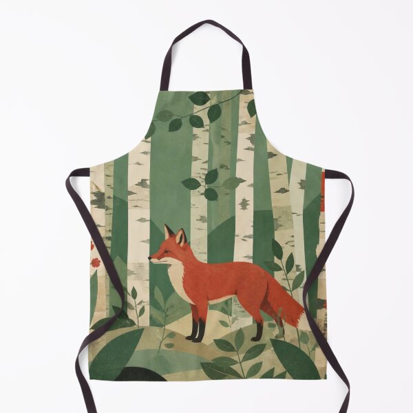 Item preview, Scandinavian Red Fox In The Birches Forest Green Canopy designed and sold by GrinGalore.