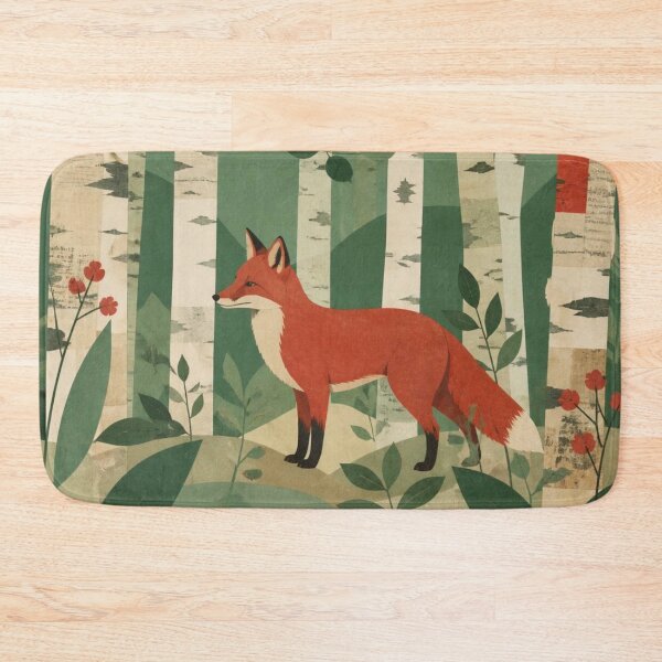 Item preview, Scandinavian Red Fox In The Birches Forest Green Canopy designed and sold by GrinGalore.