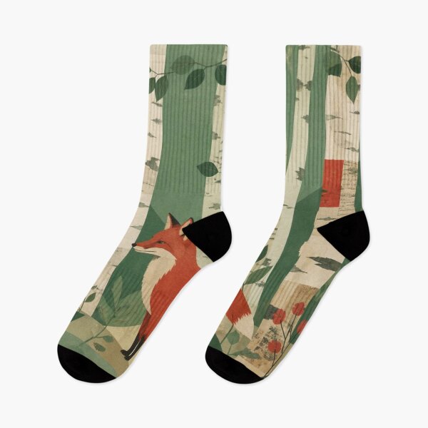 Item preview, Scandinavian Red Fox In The Birches Forest Green Canopy designed and sold by GrinGalore.