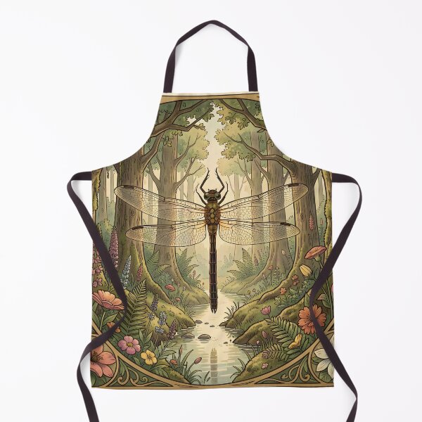Item preview, Vintage art nouveau dragonfly woodland forest botanical garden forest  designed and sold by druidwolfart.