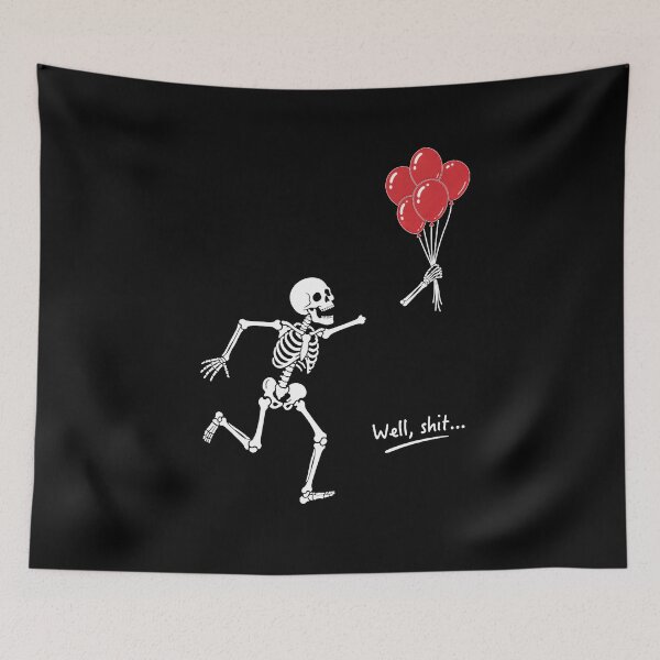 Item preview, Halloween Well Shit Skeleton Lost Balloon Funny designed and sold by DienesAngele.