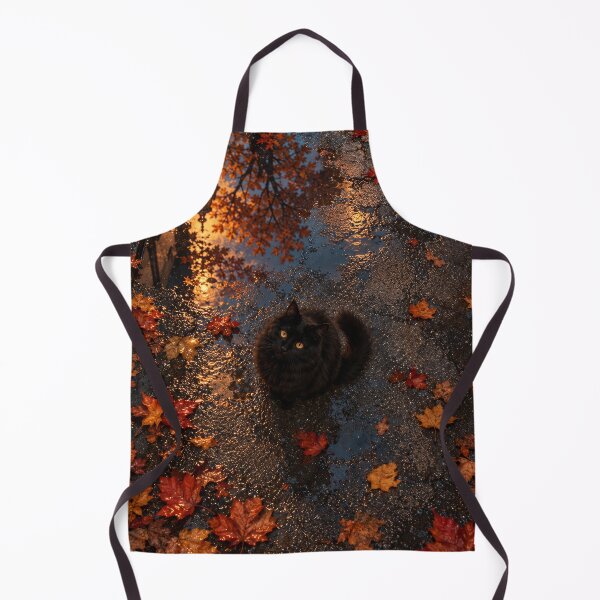 Item preview, Black Cat on a Rainy Autumn Night designed and sold by H-Tsvetkova.