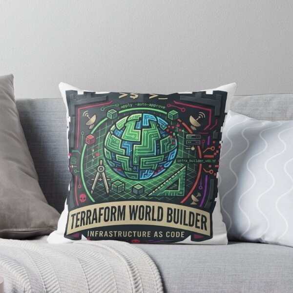 Item preview, Terraform World Builder Infrastructure As Code DevOps Cloud Architect Badge designed and sold by TechNexusPrints.