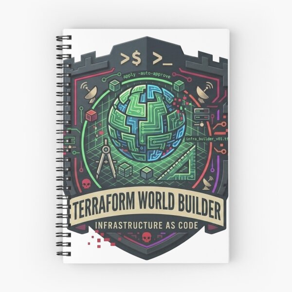 Item preview, Terraform World Builder Infrastructure As Code DevOps Cloud Architect Badge designed and sold by TechNexusPrints.