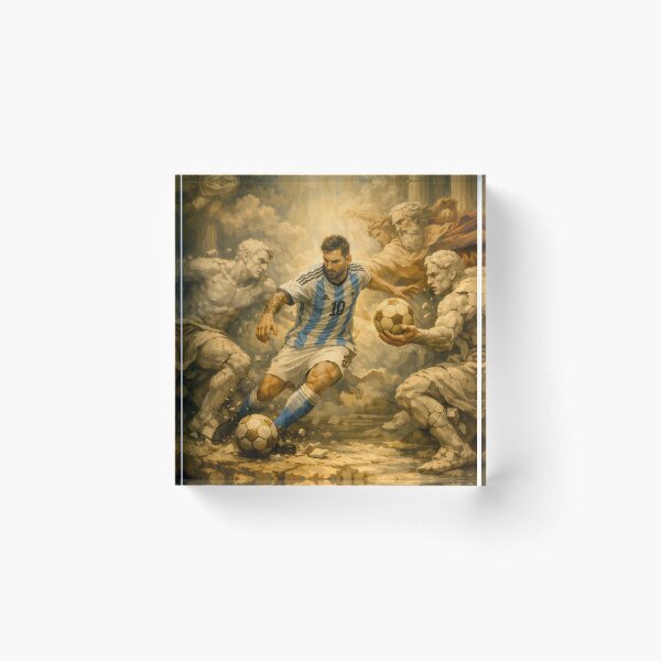 Item preview, Lionel Messi – The Last Dribble | Baroque Football Legend Art designed and sold by WhisperFrame.