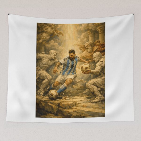 Item preview, Lionel Messi – The Last Dribble | Baroque Football Legend Art designed and sold by WhisperFrame.