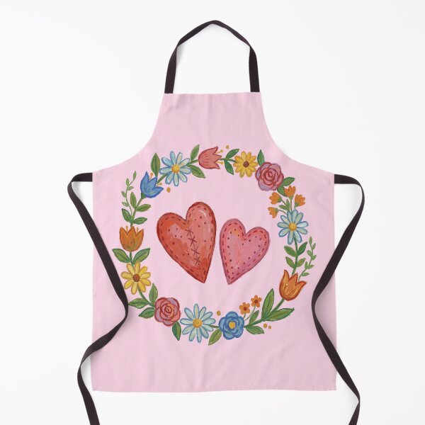 Item preview, Stitched Hearts Folk Wreath - Slavic Naive Art Wedding Print designed and sold by FreiherrPK.