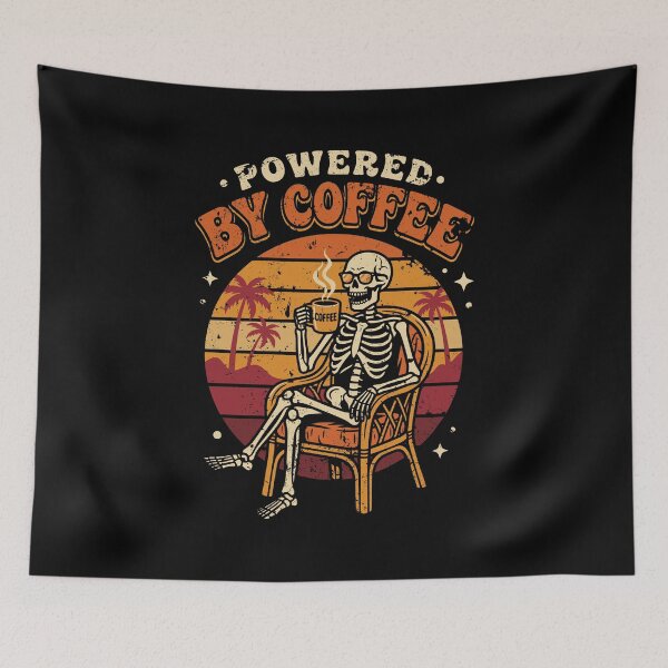 Item preview, Skeleton Caffeine Addict Powered By Coffee SEP-445 designed and sold by noberic.