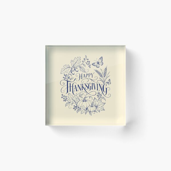 Item preview, Happy Thanksgiving Botanical Word Art designed and sold by 89shirts.