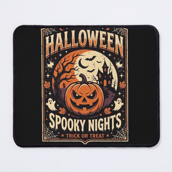 Item preview, Retro October Halloween Spooky Nights Pumpkin Poster designed and sold by VibeTherapyArt.