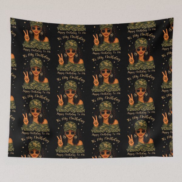 Item preview, Virgo Queen Black Woman With Cap Camo It'S My Birthday Party designed and sold by Eat-Apples.