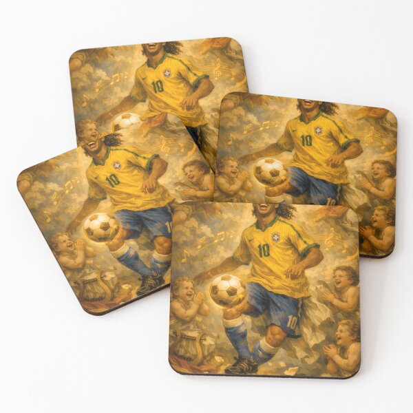 Item preview, Ronaldinho – The Eternal Smile | Baroque Football Legend Art designed and sold by WhisperFrame.