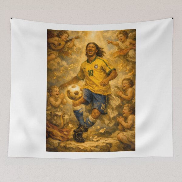 Item preview, Ronaldinho – The Eternal Smile | Baroque Football Legend Art designed and sold by WhisperFrame.